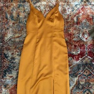 Yellow midi dress